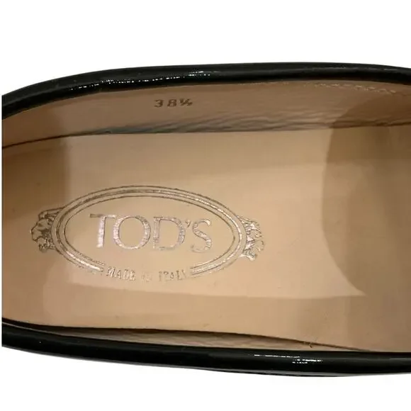 Tod’s City Gommino Patent Leather Loafers Black Size 38.5 Italy / 8.5 US - Picture 12 of 13